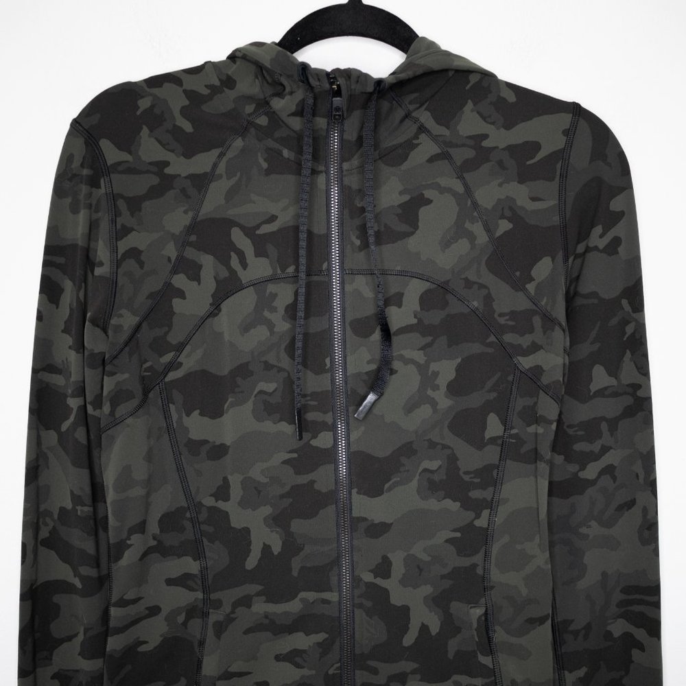 Lululemon Hooded Define Jacket Nulu Incognito Camo Multi Gator Green C6 - Picture 6 of 7